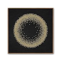 Framed Canvas Wall Art Abstract Circle Canvas Prints Home Artwork Decoration for Living Room,Bedroom - 16x16 inches