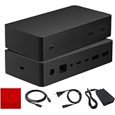 SVS-00001/1917 Microsoft Surface Dock 2 USB-C Docking Station Pro/Book/Go | 199W Power Supply, USB-C to C Cable Included, Dual 4K 60Hz Display Support, USB-A/C Ports, Ethernet &amp; Audio Connectivity