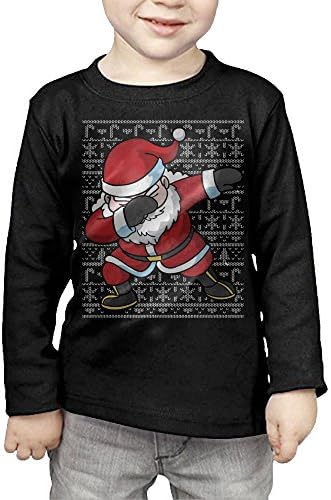 ZheuO Boys & Girls Baby Christmas Dabbing Santa Clause DAB Soft 100% Cotton Tee Unisex Black 4 Toddler