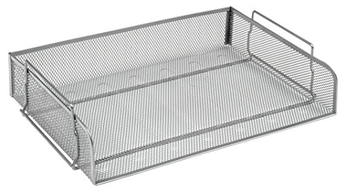 Osco Corbeille à Courrier à l'italienne Mesh en métal Argent