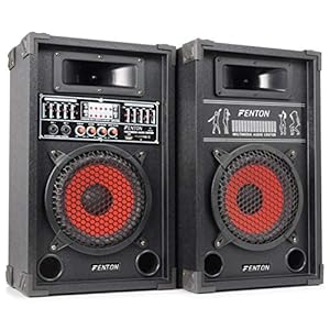 Fenton SPB-10 Actieve Speakerset 10 Inch 600 Watt 2 stuks met Bluetooth voor Muziek, Zang en Karaoke