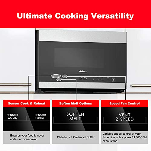 Galanz GLOMJD13S2SW10 24 inch Over The Range Microwave, Sensor Cooking