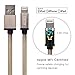 Cacoy Lightning Cable 6.6ft Long - [Apple MFi Certified] - Nylon Braided Sync & Charging Cord for iPhone X 8 8 Plus 7 Plus 6S Plus 6 Plus SE 5S 5C 5, iPad 4 Mini Air Pro, iPod - Gold