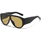 Mirkcittle Retro Trendy Aviator Sunglasses for Women Men Vintage 70s Thick Frame Sun Glasses Oversized Classic Stylish Shades