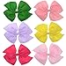 30pcs Toddler Girls Ribbon Bows for Hair 4.5 Inch Hair Bows Clips