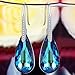 EleQueen 925 Sterling Silver CZ Teardrop Hook Dangle Earrings Made with Austrian Crystals, Valentine's Day/Mother's Day/Christmas Jewelry Gift