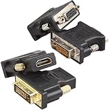 Relper-Lineso HDMI Female to DVI Male and DVI Male to VGA Female Adapter Kit (HDMI F to DVI M & DVI M to VGA F)