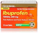 GoodSense Ibuprofen Pain Reliever/Fever Reducer, 200 mg Orange Coated Tablets, 50 Count