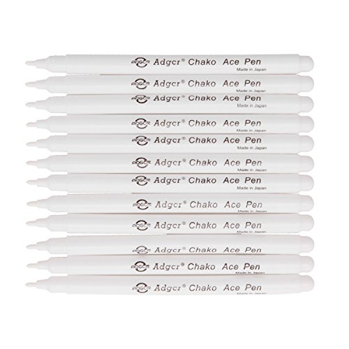 Air Erasable Fabric Marking Pen Disappearing Ink Makring Pen Fabric Marker Water Soluble Ink for Embroidery Cross Stitch Handicarft Needlework Quilting Tracing and Stitching, White Ink, Pack of 12 - Thumbnail 6