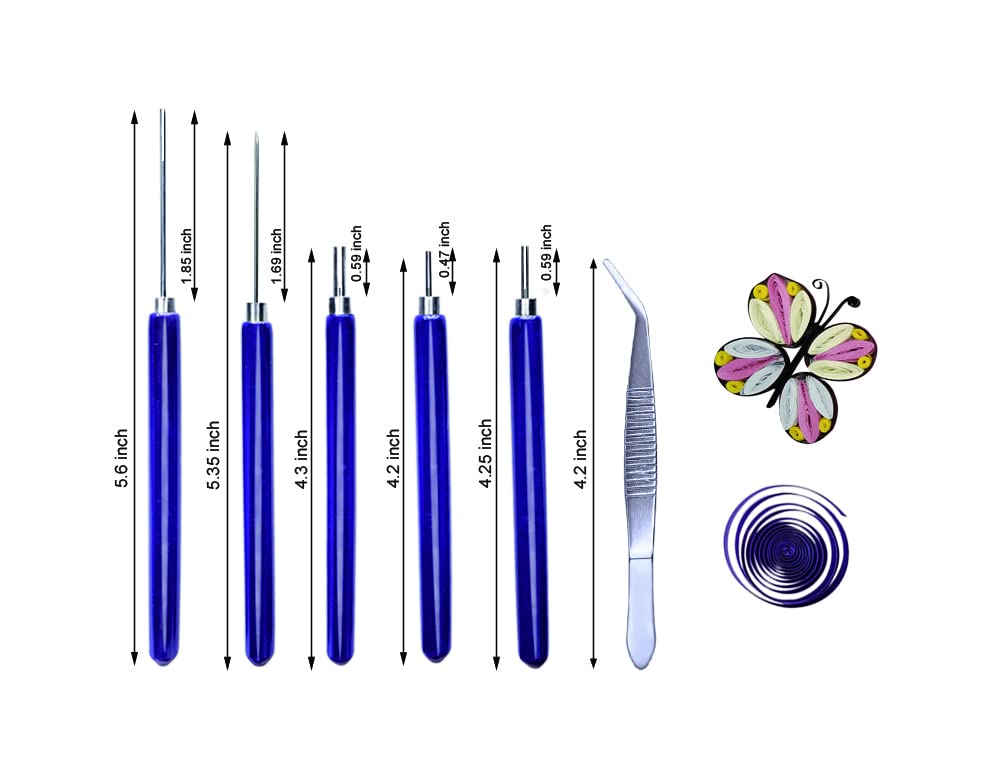 8 Pieces,Quilling Kits,Paper Quilling Tools,Quilling Knitting Board,Quilling Needles,Quilling Curling Coach,Paper Craft DIY Tools,Assorted Sizes Rolling Curling Quilling Needle Pen,XIWUMOER (Blue)