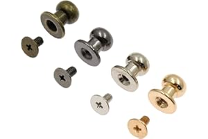 Kyuionty 60 Sets Chicago 8mm Round Head Button Phillips Screw Stud Rivet, 4 Colors Leather Rivets Craft Belt for DIY Craft Leather Craft Repairs Decoration