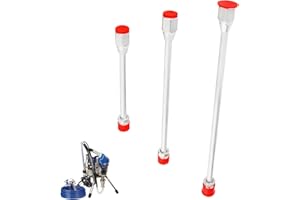 BLOLACDZ 3 Packs Airless Paint Sprayer Extension Wands (8/12/15 inch) with Red Guard | Universal Fit for Graco, Wagner & Titan Sprayers | Durable Multi-Size Painting Pole Kit