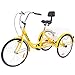 YiiYYaa Adult Tricycle Trike Cruise Bike, 24 Inch Wheel Single Speed 3 Wheeled Bicycle with Large Size Basket for Recreation, Shopping, Exercise (Yellow)thumb 1