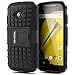 Moto E2 Case, Evocel [Kickstand] [Dual Layer] [Easy Grip] [Textured] Heavy Duty Armor for Motorola Moto E (2nd Generation / 2015 Release), Black (EVO-MOTE2-OO01)