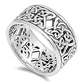 Women's Celtic Knot Eternity Fashion Ring .925 Sterling Silver Band Sizes 7-13