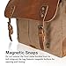 Lifewit Men Briefcase Leather Canvas Laptop Satchel Messenger Work Bag Fit up to 14-inch, Coffee