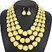 KOSMOS-LI Large and Big 3 Layer Acrylic Yellow Bead Statement Multi Strand Big Necklace