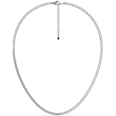 Uucomt 3mm Tennis Necklaces for Women, Adjustable length 14K White Gold Plated Thin Round Cubic Zirconia Classic Diamond Tennis Necklace for Women/Men, Size 16/18/20/22/24 inch