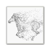 Framed Canvas Wall Art Abstract Horse Canvas Prints Home Artwork Decoration for Living Room,Bedroom - 16x16 inches