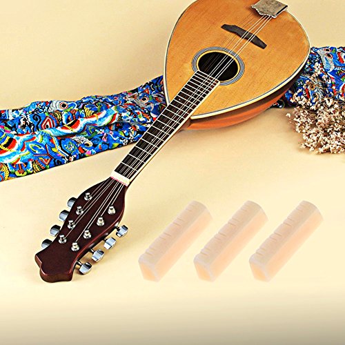 image for Dilwe 3Pcs Mandolin Bone Nut, Durable String Nut for 8 String Mandolin