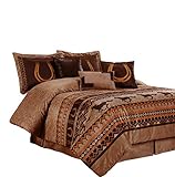 Chezmoi Collection Sedona By 7-piece Southwestern Wild Horses Microsuede Bedding Comforter Set (King)