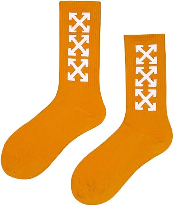 Amazon 靴下 ソックス メンズ ブランド定番アロー柄 オレンジ スポーツソックス 通販