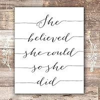 She Believed She Could So She Did Art Print - Unframed - 8x10