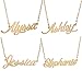 HUAN XUN Custom Name Necklace Personalized Initial Necklaces in Golden Silver