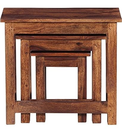 Ringabell Crony Solid Wood Nest of Table Set of 3 (Teak Finish)