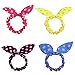niceEshop(TM) Cute Womens Dot Rabbit Ear Hair Bow Tie Bands Chiffon Ponytail Holder,Multicolor