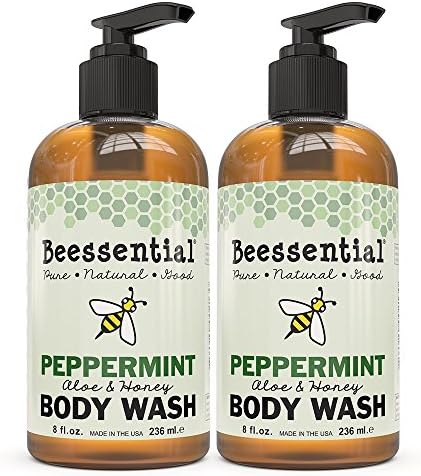 Beessential Body Wash Set, Peppermint, 8 Ounce, 2 Count
