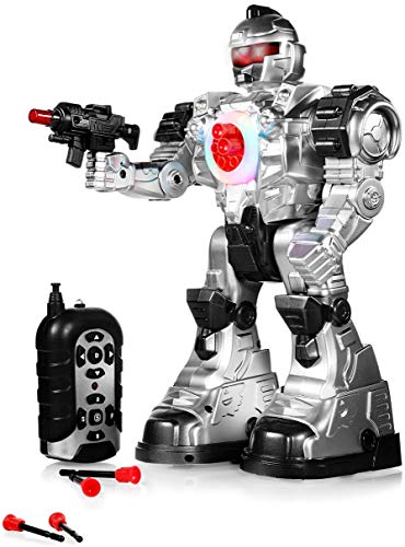Play22 Remote Control Robot Toy - Robots for Kids Superb Fun Toy - Toy Robot Shoots Missiles Walks Talks & Dances with Flashing Lights 10 Functions - Best RC Robot Gift for Boys and Girls -Original