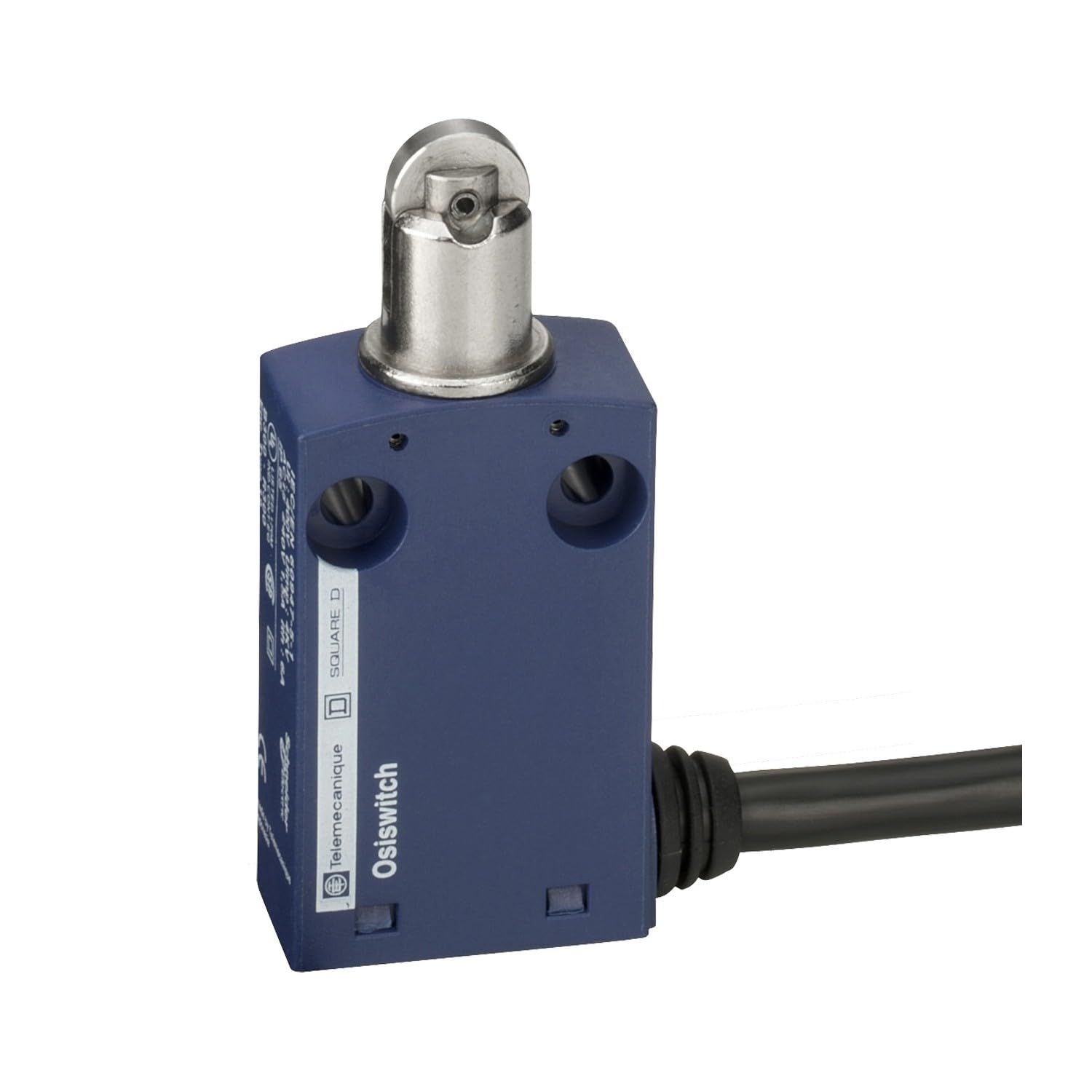Telemecanique Sensors XCMN2102L1 Limit Switch with Steel Roller Plunger, Plastic, Series XCMN, Linear Head, 1 NC + 1 NO Snap Action Contacts, 1 m Cable