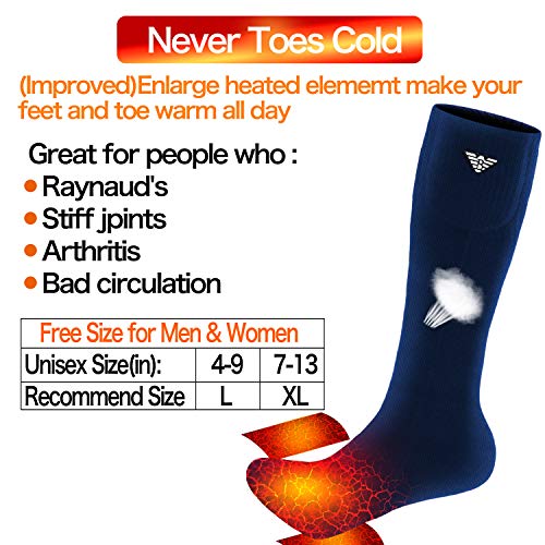 Heated Socks Rechargeable for Men/Women - 2021 Upgraded Electric Socks for Winter Outdoors