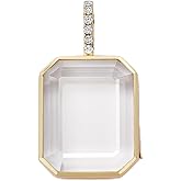 werdecade Women Locket Necklace Titanium steel Round 18K Gold Photo Lockets that Hold Picture Living Floating Memory Glass Locket Necklace for Family, Friends, Lovers