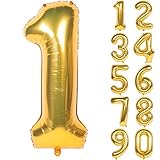 40 Inch Gold Digit Helium Foil Birthday Party