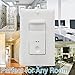 TOPGREENER in-Wall PIR Motion Sensor Light Switch, Occupancy Sensor Switch, No Neutral Required, 150W LED/CFL, 1/4HP, 120-277VAC, Ground Wire Required, Single Pole, UL Listed, TDOS5-J-W, White