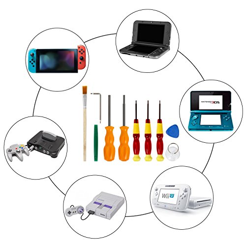 Nintendo Repair Tool Kits 10 PCS, Triwing Screwdriver Professional Nintendo Screwdriver for Nintendo Switch/Wii U/New 3DS/DS/GBA/NES/SNES - Thumbnail 3