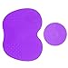 Makeup Brush Cleaner Brush Cleaning Mat Makeup Brush Cleaner Pad with Scrubber Suction Cup Portable Mini Size Pack of 2 (Dark Purple)