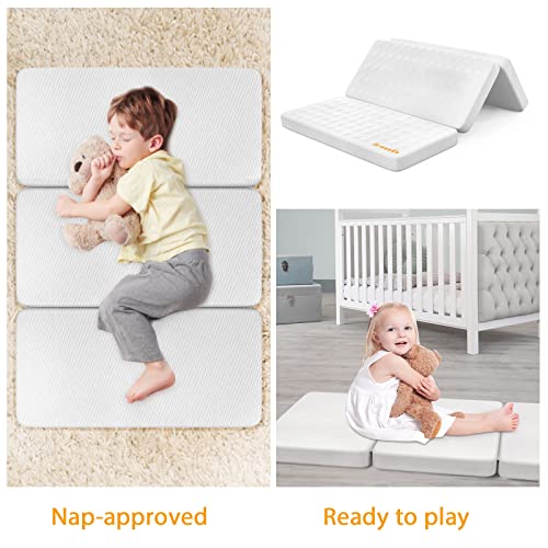 Jowenia Pack and Play Mattress, TriFold Pack n Play Travel Mattress