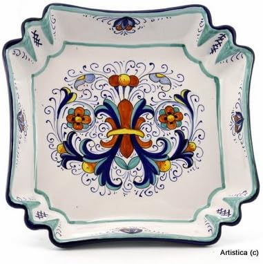 VECCHIA DERUTA: Square fancy bowl [#1633-VEC]