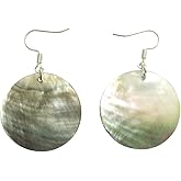 Natural White Sea Shell Silver Drop Dangle Earrings Women Gift Beach Jewelry