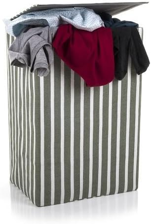 Minky Fabric Laundry Basket, Clothes Hamper Basket, Foldable Laundry Basket with Lid, Velcro & Canvas with Waterproof Lining
