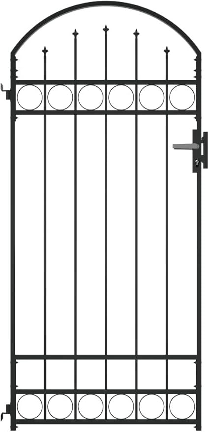 vidaXL Zauntor Gewölbte Spitze Gartentor Metalltor Hoftor Tor Pforte