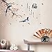 Boodecal Oriental Series 2016 Chinese Calligraphy Poems for Spring Festival Magpie Birds in Blossom Plum Flowers Wintersweet Wall Art Decals Stickers for Tv Sofa Home Art 5432 Inches