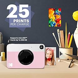 Kodak Printomatic Instant Camera (Pink) Gift Bundle