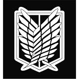 Amazon Com Attack On Titan Anime Wing 5 5 Logo Decal Sticker For Laptop Car Window Tablet Skateboard White Color Electronics