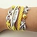 Juanerjie Wholesale 16pcs Vintage Multilayer Multicolor Woven Leather Alloy Owl Braided Infinity Bracelets