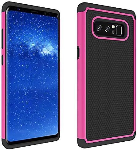 Galaxy Note 8 Case, SUMOON [Shock Absorption] Hard PC Cover + TPU Silicone Hybrid Armor Defender Protective Case Cover for Samsung Galaxy Note 8 (Rose+Black)