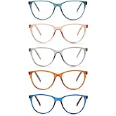 ZOECENT 5 Pack Blue Light Blocking Reading Glasses for Women, Fashion-Forward Spring Hinge Readers with UV Protection